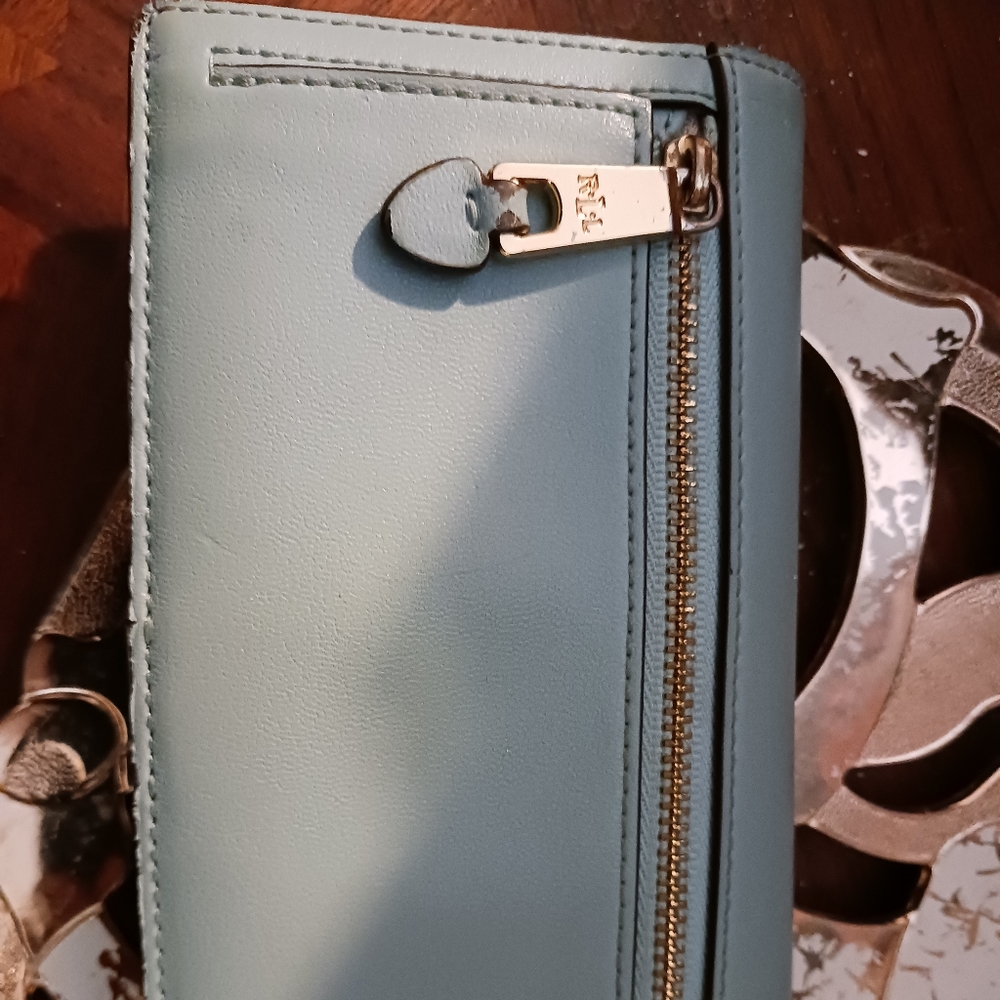 👛👜 Ralph Lauren Iconic Blue&Beige🌼 🌸Vintage Leather Wallet♥️Nice Gift 🎁 💙 - Picture 2 of 16